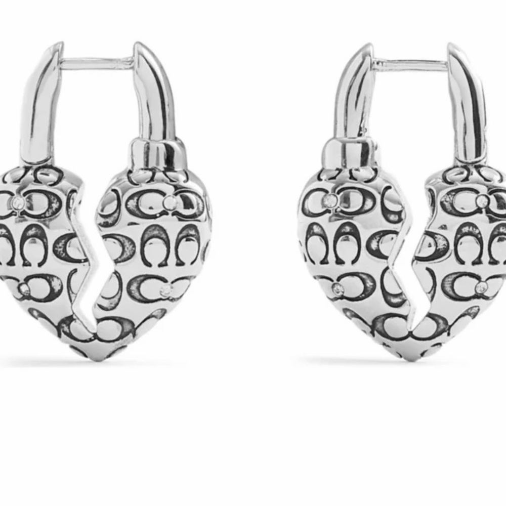 Coach Quilted Broken Heart Earrings - Picture 4 of 5